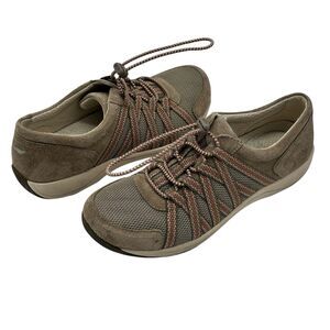 Dansko Honor Comfort Sneakers Shoes Suede Mesh Womens Size 5.5 EU36 Walnut Tan